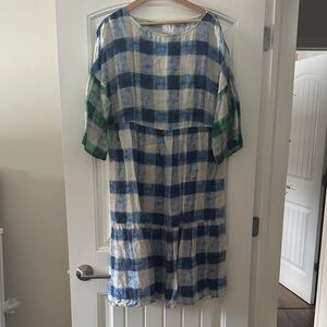 Blue and White Plaid Women's Dress
